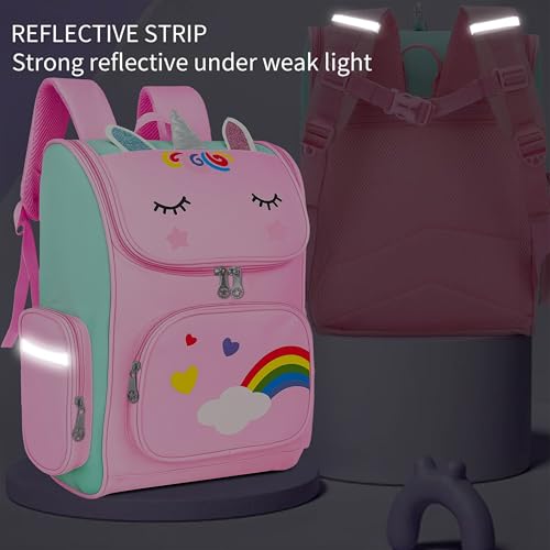 Image of Storite School Backpacks for Girls Stylish Bags for Girls Kids 7-12 Years Old Cartoon Water Resistant Backpack Durable Burden Relief School Bag Birthday