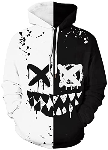 Mens Hoodies Full 3D Printed Graphic Sweatshirt Athletic Breathable Fashion Pullover with Pockets
