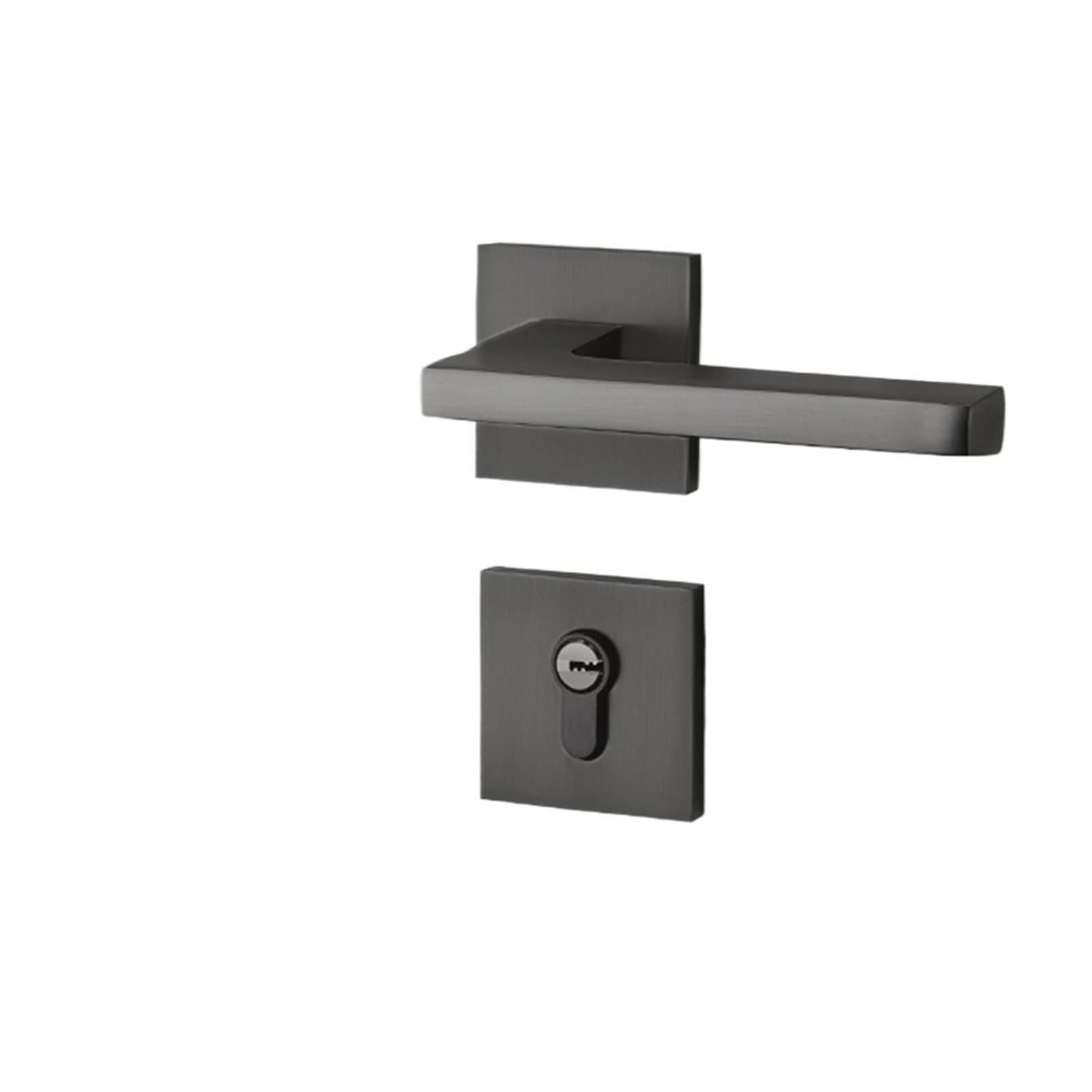 NYRXRYTCA Door Lock Indoor Bedroom Door Lock Modern Household Lock Magnetic Silent Door Handle Split Black Gray Wooden Door Lock(E silent 35-50mm)