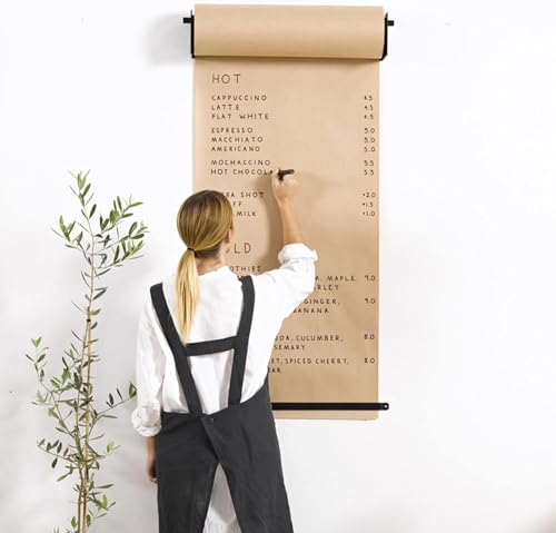 Distributeur et coupe-papier kraft à fixation murale moderne de 97 cm pour notes et dessin - 4