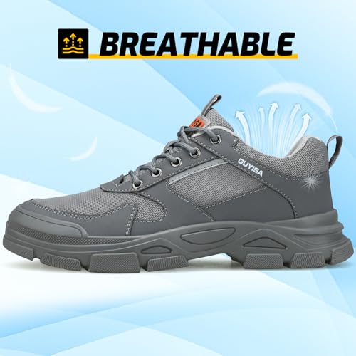 Image of Steel Toe Shoes for Men,Lightweight Non Slip Work Shoes for Men,Indestructible Steel Toe Boots,Industry Construction Safety Work Boots.