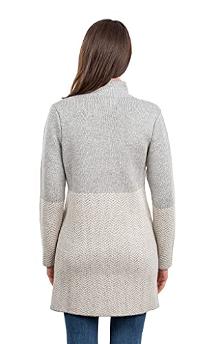 Image of SAOL Herringbone Wool Coat Cardigan for Women