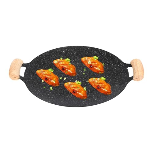 Plancha para hornear | Sartén redonda coreana antiadherente parrilla,Parrilla de barbacoa compatible para inducción, estufa de gas, cocina eléctrica, parrilla interior o exterior