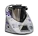 Grafix - Adhesivo decorativo para Thermomix TM5 y TM6, diseño de flores, color plateado y lila