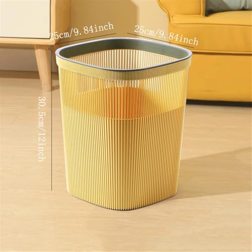 Botes de basura interiores amarillos de plástico redondos para cocina casera 3