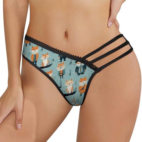 Fox Pirates Women's G String Thong Sexy Underwear Mesh T-back Panties Briefs