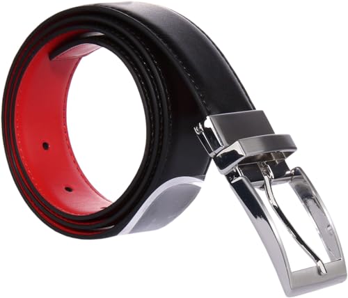Men’s Genuine Leather Reversible Belt 1.25", 2 Sides Belts with Anti-Scratch Zinc-Alloy Adjustable Buckle4