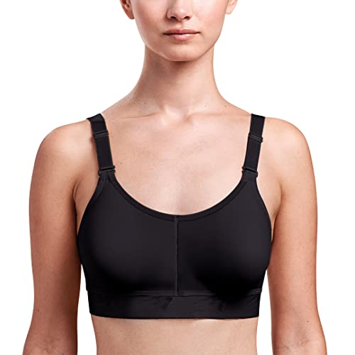 MARENA CAR-B09 Caress Ultra-Low Coverage Pocketed Bra – Compression Mastectomy Bra, Black, 36 B/C