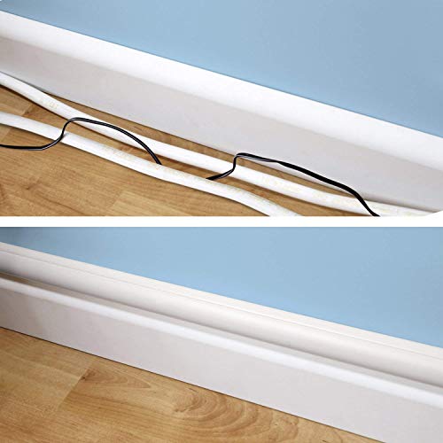 Caja de Gestión de Cables D-Line (pequeña) y Canaleta Media para Cables de 1,18" (ancho) x 0,59" (alto) x 39" (largo) - Blanca miniatura 4