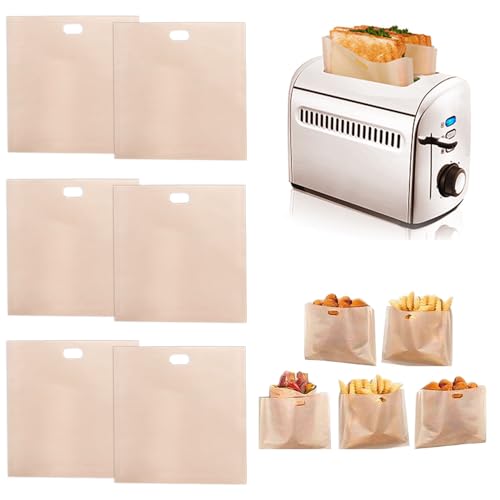 Miniatura 8 de Caredgo 6 Pcs Bolsa Tostadora Reutilizable Bolsas Para Tostar Pan Sin Gluten Bolsa Sandwich Tostadora Bolsas Tostar Pan Bolsa Celiaco Tostadora Bolsas Para Tostadora Sándwichera Microondas 16 16.5cm