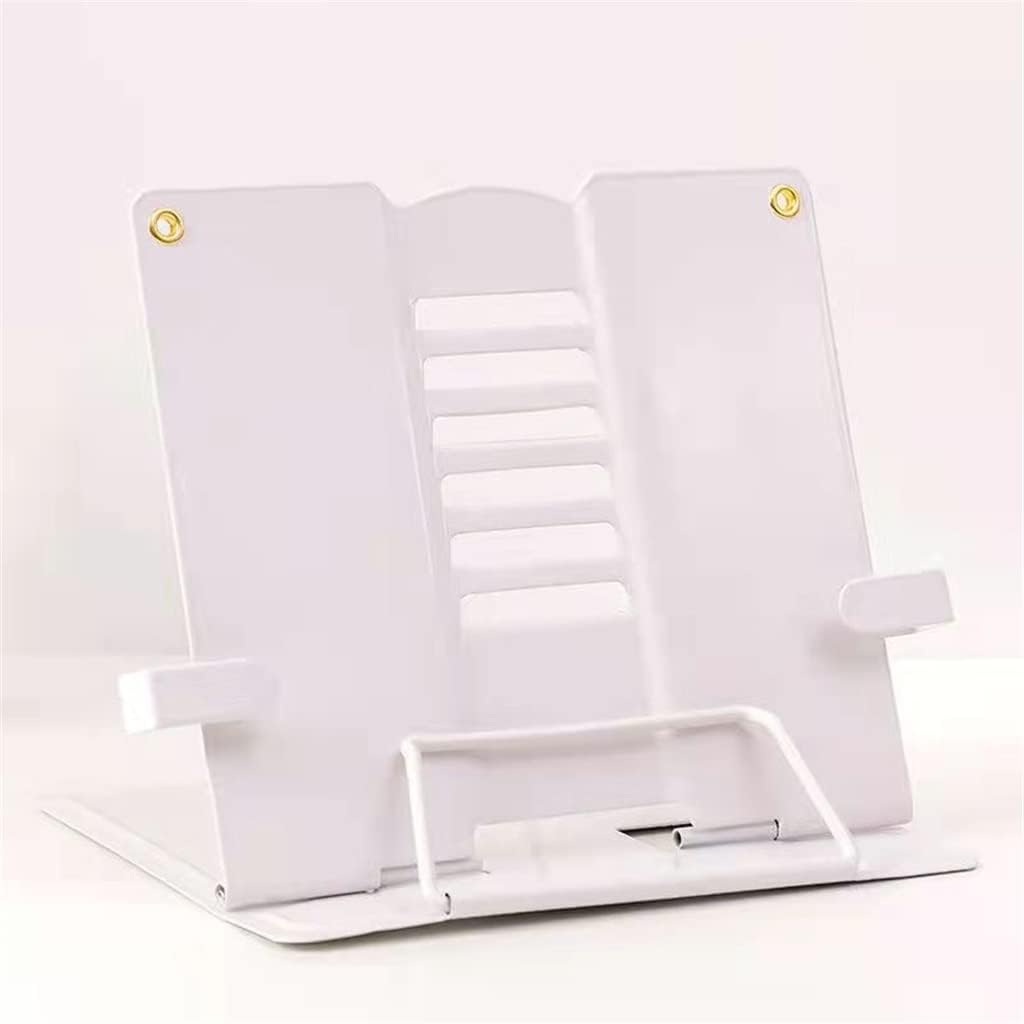 Desk Book Stand,Metal Reading Rest, Adjustable Cookbook Documents Holder Portable Bookstands for Books(OneColor)