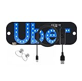 Led Light for Car,USB LED Light Sign for Drivers,Windshield Taxi Sign with Blue Display, Easy Suction Cup Installation