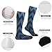 FekiLoot Gradient Blue Denim Compression Socks Cozy Soft Support Socks Fashion Breathable Knee High Tube Socks for Adult