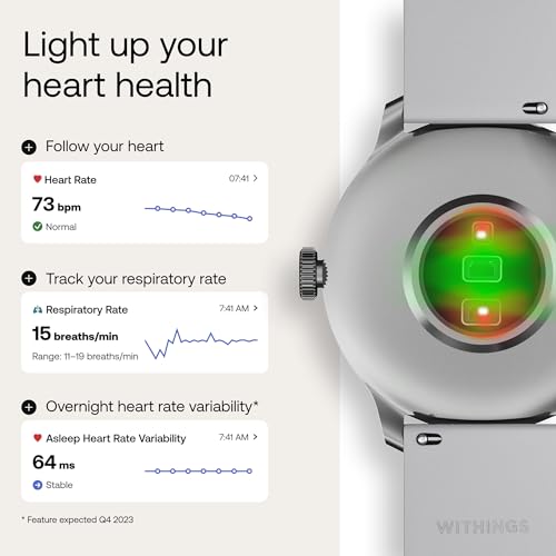 Withings ScanWatch Light - hybride smartwatch, hartslagmeting, fitnesstracker, cyclustracker, slaapbewaking - Afbeelding 7