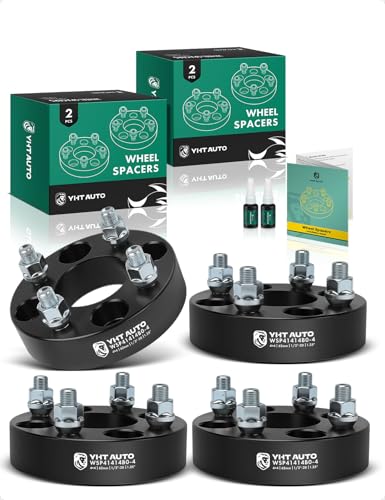 YHTAUTO 4x4 Wheel Spacers 1.25 Inch Compatible with EZGO Club Car Golf Cart ATV, 4x101.6mm Tire Spacers w/1/2-20 & 12.9 Grade Studs, 62mm Center Bore 4 Lug 4PCS Black