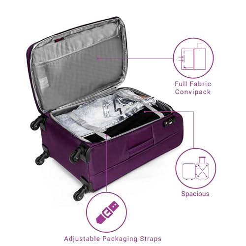 Image of VIP Verona - S03 Set of 3 (Cabin+Medium+Large) Trolley Bag, Cm | TSA | 4 Wheels | 5 Year International Warranty | Purple & Three Blue Skybags Duffle Bags