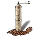 Molinillo de café antiguo, molino de estilo turco recargable con amoladora ajustable de calificación, molino de café manual con mango - tipo plano (color dorado)