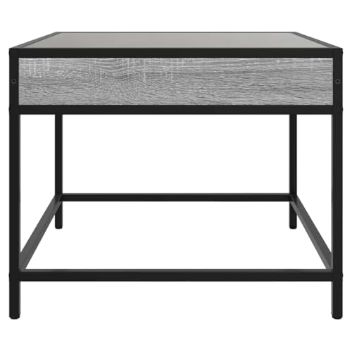 Table basse avec LED salon design moderne bois gris Sonoma 50 cm - 7