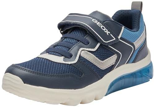 Geox J Ciberdron Boy, Zapatillas, Navy Dk Silver, 30 EU