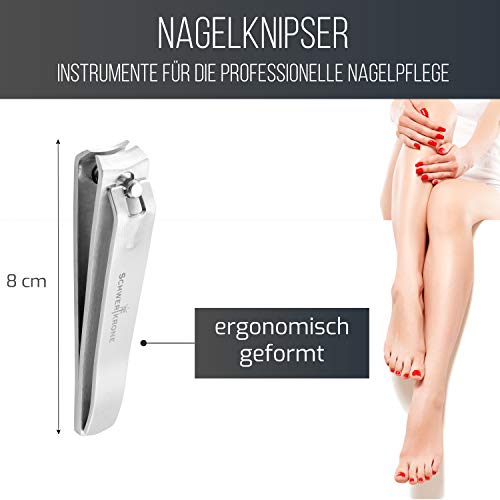 Schwertkrone Nagelknipser Set Nagelschneider Fingernagelknipser und Fußnagelknipser aus Premium Edelstahl Maniküre… – Bild 3