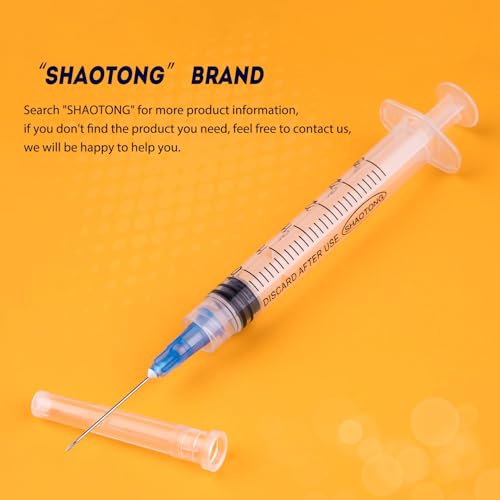 Image of 3ml Syringe 23G 1 inch Luer Lock Needle Lab Disposable Sample Syringes, 20 Pack | Individual Sealed Package, for Scientific Labs, Liquids Refilling and Measuring