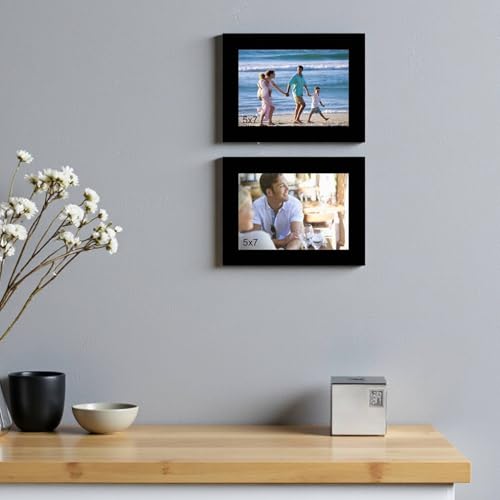 Image of Art Street Store Tremendous Twin Pearl Drop Hanging Photo Frame Set of 2 Photo Frames for Home & Office Decoration - Black (5x7 Inch)