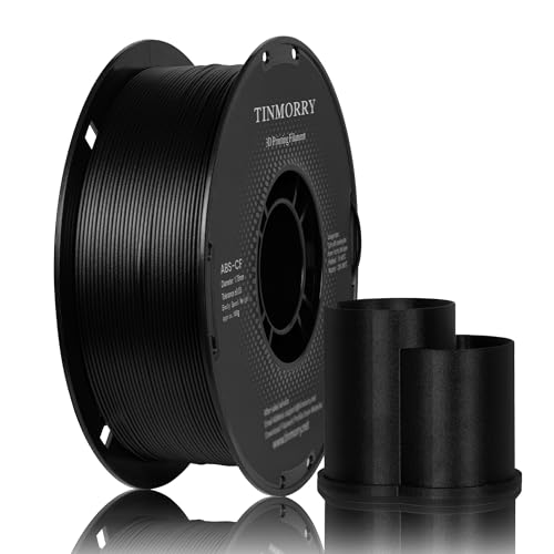 Image of TINMORRY ABS-CF Filament 1.75mm, Carbon Fiber Reinforced, High Strength & Heat Resistance, Compatible with Most Enclosed FDM 3D Printers, 1 KG 1 Spool, Black