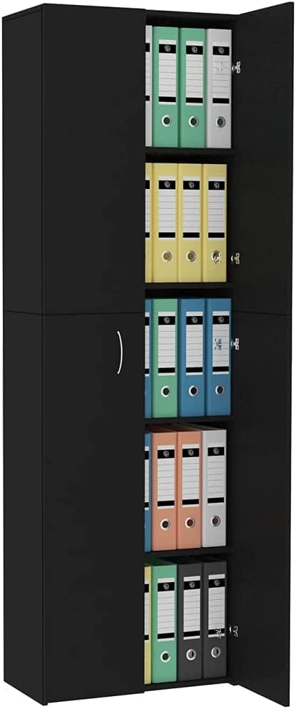【Priority Shipping】 Staff Locker, Office Storage, for School, Gym, Home, Office Locker Compartment Office Cabinet Black 23.6"x12.6"x74.8" Chipboard