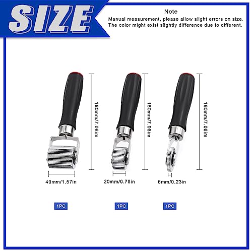 Glarks 3Pcs Car Sound Deadening Roller, 6mm 20mm 40mm Metal Installation Tool Seam Roller Automotive Audio Sound Deadener Application Wheel Roller (6/20/40mm)