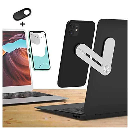 UTECHME™ | Support téléphone Portable magnétique en Aluminium | Ordinateur Portable, Tablette, Laptop, Smartphone, Voiture | Compatibilité Universelle | Double Ecran