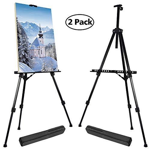 T-SIGN 66 Inches Reinforced Artist Easel Stand, Extra Thick Aluminum Metal Tripod Display
