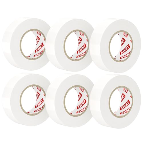 Image of SWRT 6 Pack White Electrical Tape Waterproof, 0.7 in x 66 FT High Temp Electric Tape Under 600V for All Weather - UV Protection - Flame Retardant