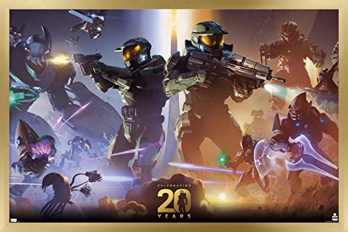 Trends International Halo - 20 Years Wall Poster, 22.4L x 14.7W, Gold Framed Version