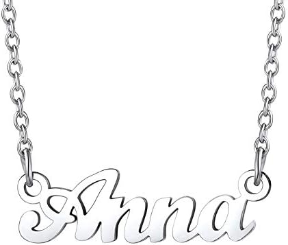 PROSTEEL Women Stunning Custom Name Necklace, Dainty Name Plate Necklace Jewelry Personalized Gifts, Stainless Steel/Gold Platd Send Gift Box