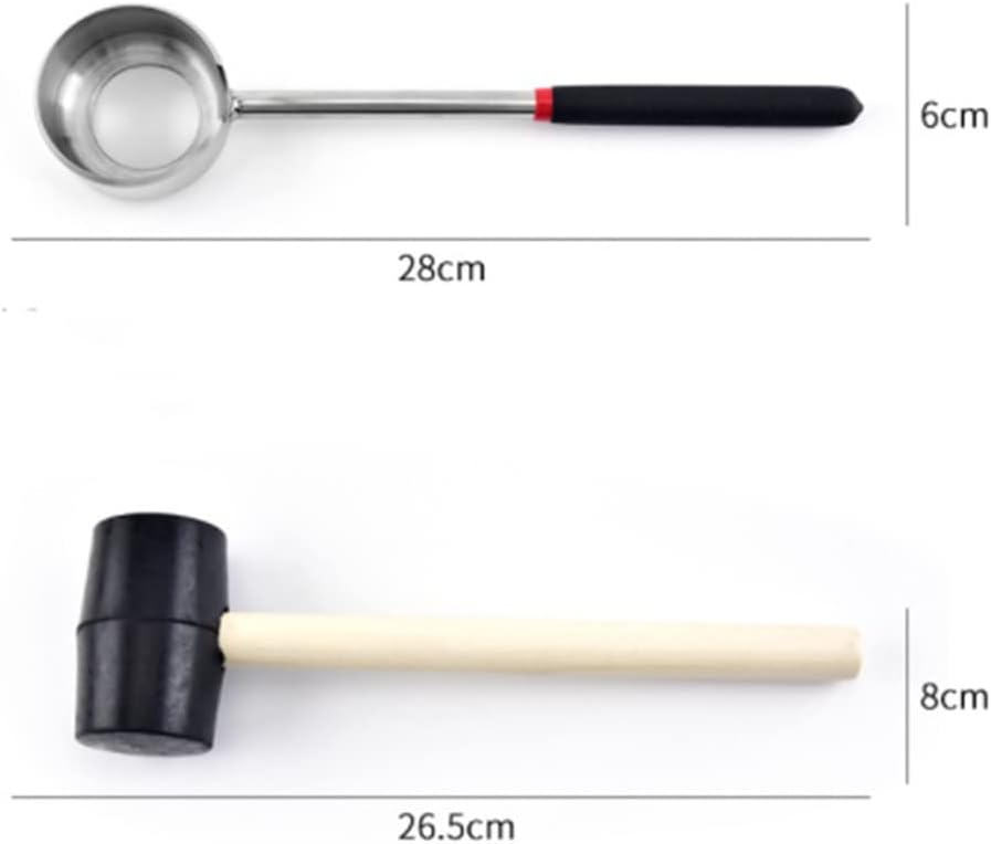 Stainless Steel Coconut Shell Opener Puncher Rubber Hammer Kitchen Tool Pierce