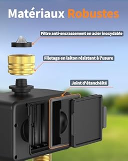 Diivoo Programmateur Arrosage WiFi 2 Zones avec Entrée et Sortie en Laiton, Minuteur Arrosage Intelligent avec Compatible avec APP et Vocal Alexa, Programmateur Arrosage WiFi pour Jardin et Pelouse