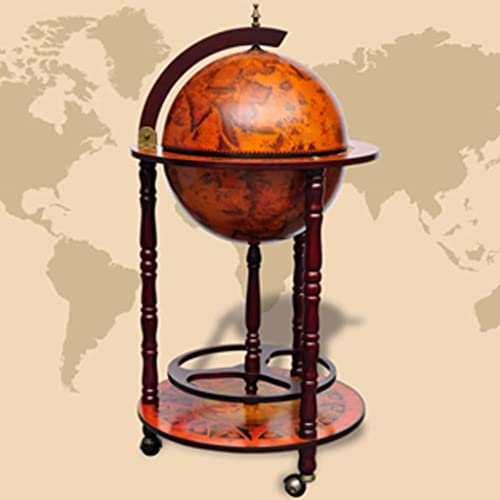 Globe de bar en bois mobile, idéal pour vos soirées salon avec service roulant - 2