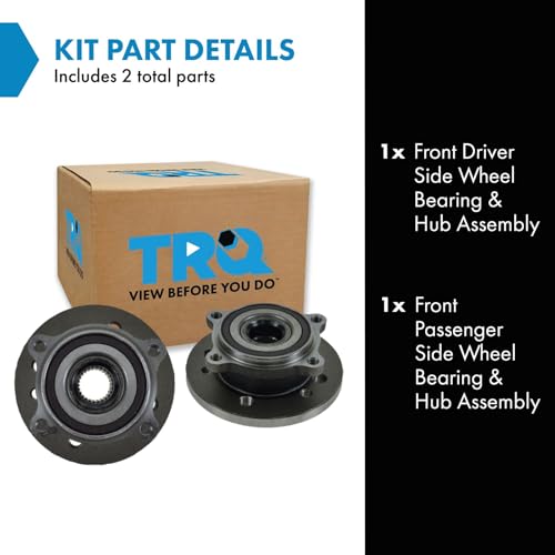 Image of TRQ 2 Piece Front Wheel Bearing & Hub Assembly Set for 2002-2006 Mini Cooper