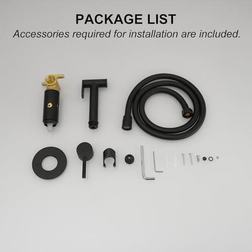 BWE Handheld Bidet Sprayer for Toilet With Adjustable Water Pressure Hot and Cold Spray Set Wall Mount Cleaning Faucet Jet for Feminine Wash, Matte Black - Thumbnail 6
