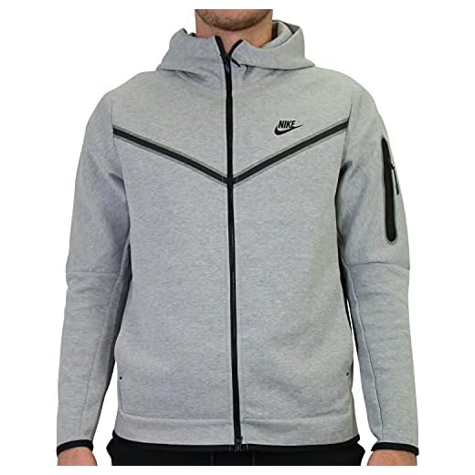 Nike Sweatshirt för män med full dragkedja, dk grå ljung/svart, XL