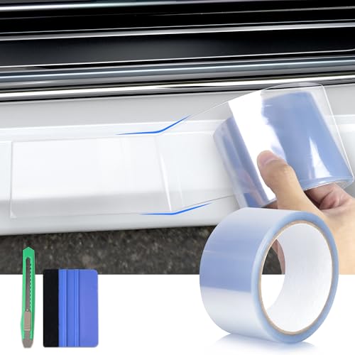 Arespark Car Door Edge Guard Protection Clear Vinyl Wrap Universal Door Sill Guard Anti-Collision Ratch-Resistant Protection Film, Transparent Paint Protection Vinyl Roll with Free Tools(2in x 30ft)