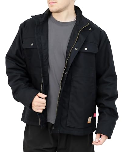Image of BOCOMAL FR Jacket Insulated Flame Resistant Canvas Coat CAT4 Winter Outwear | NFPA2112 CAT4,Utility Cargo Pockets,Heavyweight Duck Shell,180g Modacrylic Quilted,Plaid Flannel lining,Water Stain Resistant