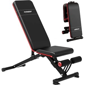 HARISON Adjustable Weight Bench Folding Exercise Bench Multipurpose Incline Decline Workout Bench for Strength Training…