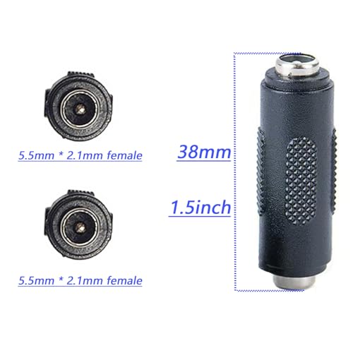 Adaptador de conector de energía DC 5.5mm x 2.1mm, hembra a hembra, pack 3 miniatura 6