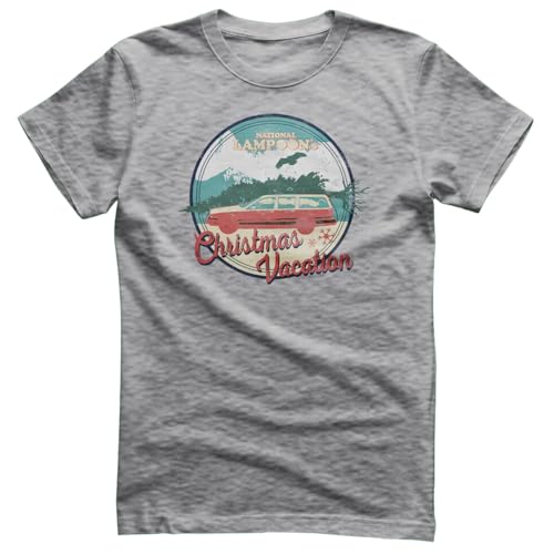 National Lampoon's Christmas Vacation Officially Licensed Lampoon's Christmas Vintage Patch Mens T-Shirt (Heather Grey), XX-Large