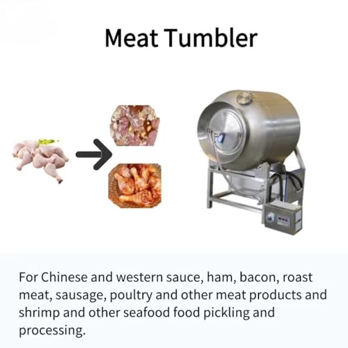 Close-up of commercial meat marinating machine controls showing speed settings and rotation options