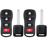 ANGLEWIDE 2pads Car Key Fob Keyless Entry Remote with 2pad Ignition Transpondr Blade Blank fit for...