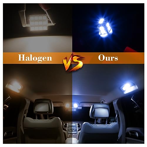 iFunyLED 24 Pieces Dome Light LED Car Interior Bulb Kit Set 194 T10 DE3175 578 31mm 42mm Bulbs Interior Replacement Lights for Car Map License Plate Door Side Marker Cornering Trunk Light - Ice Blue