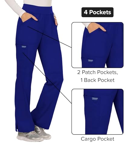 Image of Cherokee Women Scrub Pant with Straight Leg Pull-on Pant Medical Bottom with 4 Pocket & 2-Way Stretch Fabric - WW110