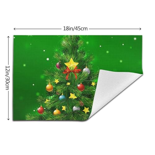 Sets de table cuisine motif arbres de Noël PVC résistant chaleur et intérieur